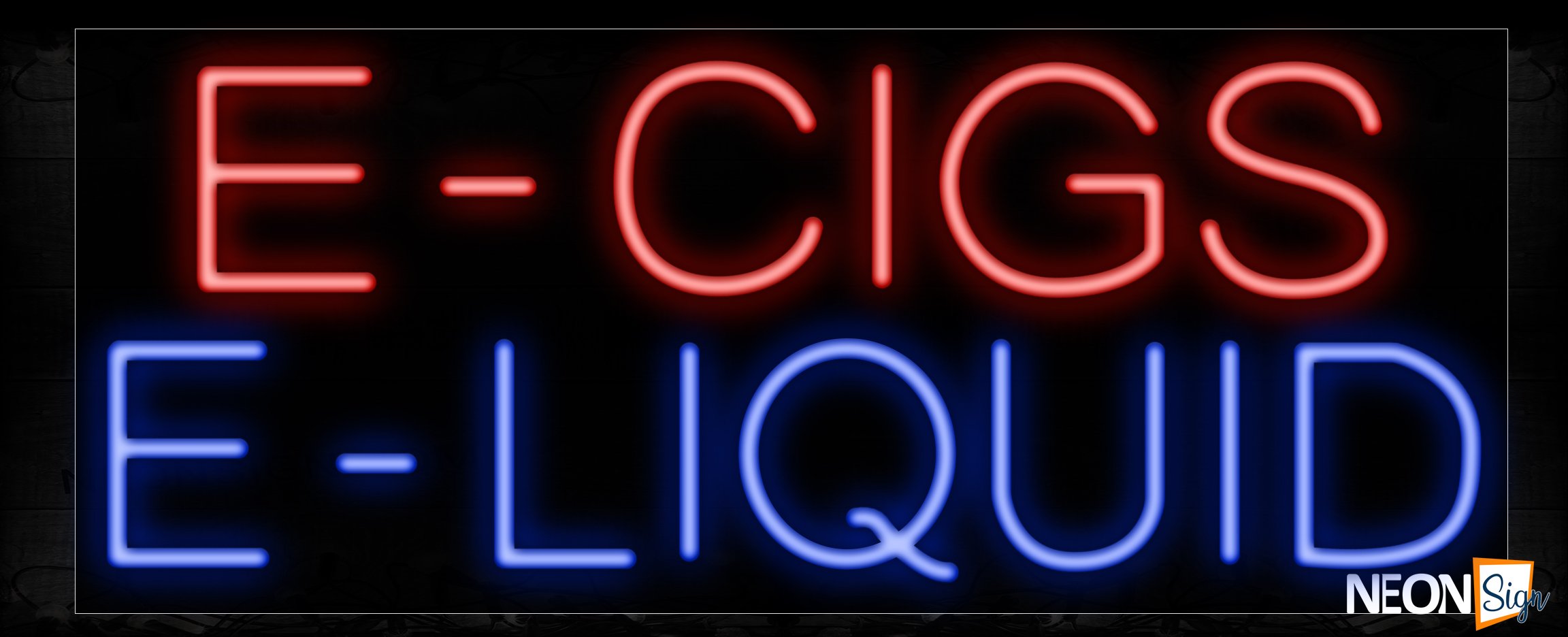 Image of 11391 E-Cigs E-Liquid Neon Sign_13x32 Black Backing