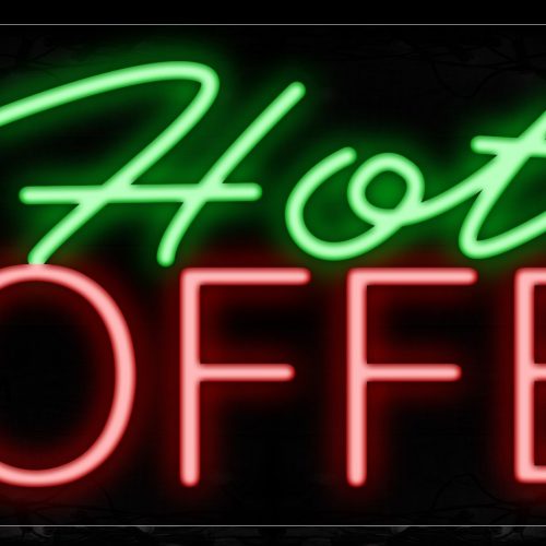Image of 11421 Hot Coffee With Blue Lines Neon Signs_13x32 Black Backing