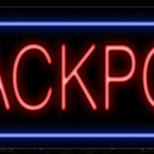 Image of 11431 Jackpot with border Neon Sign_13x32 Black Backing