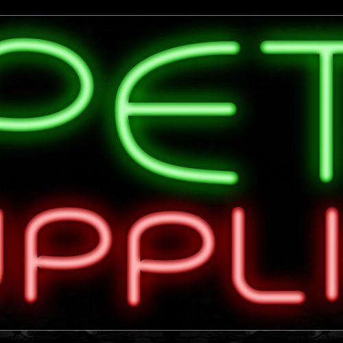 Image of 11460 Pet Supplies With Simple All Caps Text Traditional Neon_13x32 Black Backing