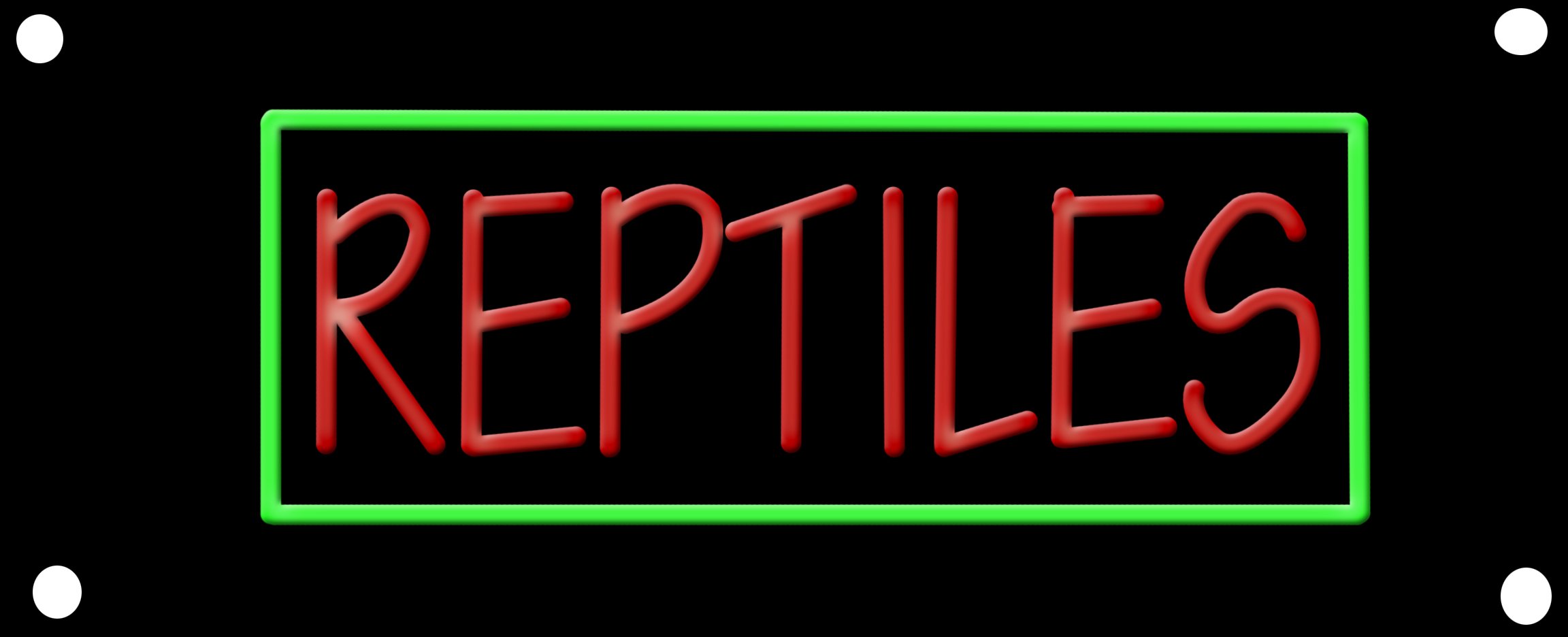 image of 11469 reptiles with green border led bulb sign