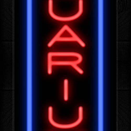 Image of 11516 Aquariums with vertical line Neon Sign 13x32 Black Backing
