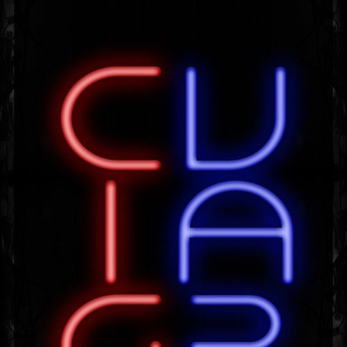 Image of 11549 E Cigs And E Vape All On Caps And Vertical Traditional Neon_32 x12 Black Backing