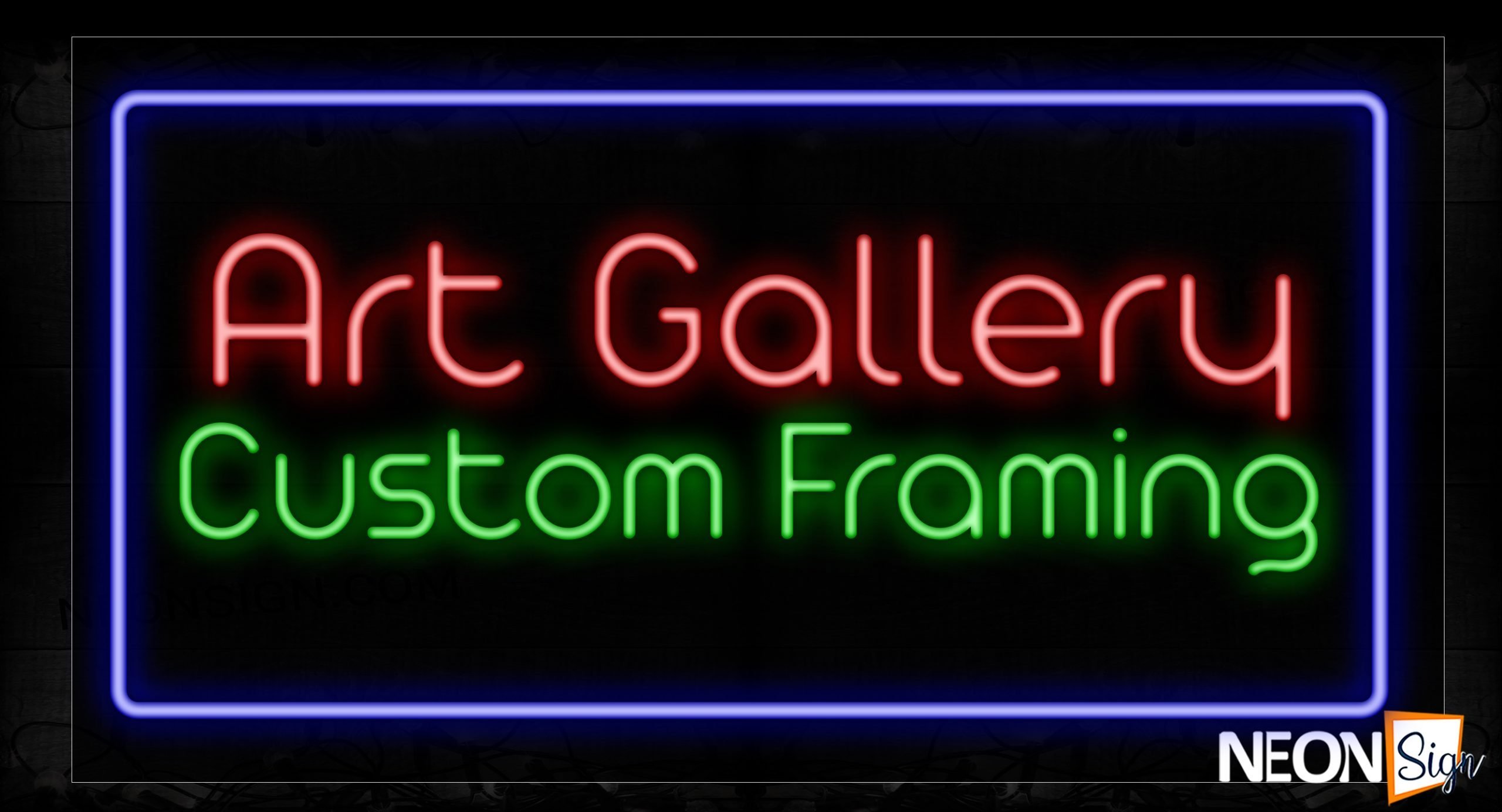 Image of 11655 Art Gallery With Border Neon Signs_20x37 Black Backing