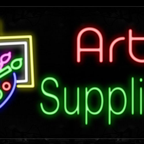 Image of 11657 Art Supplies with logo Neon Signs_20x37 Black Backing