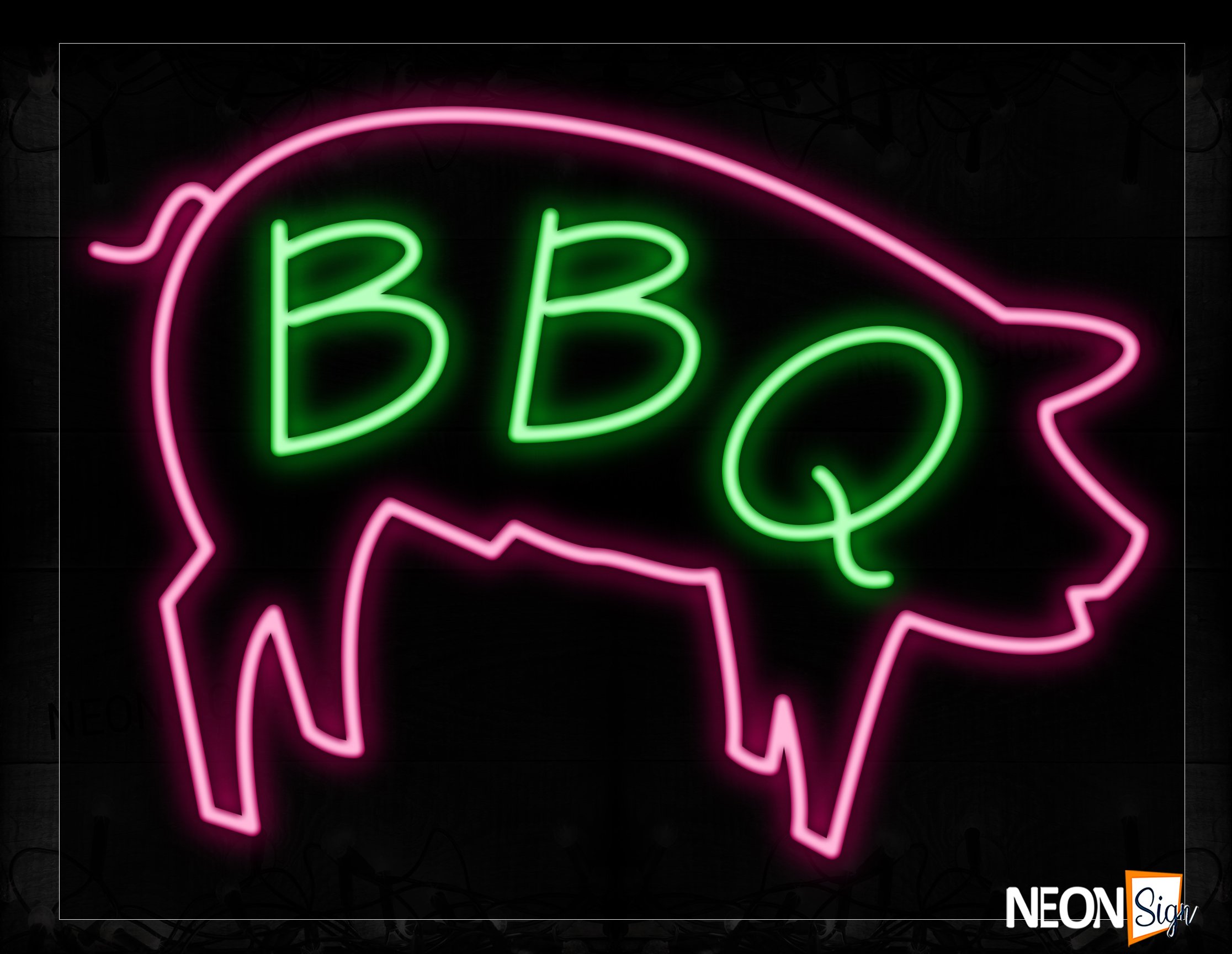 Image of 11661 Pork Bbq Neon Signs_24x31 Black Backing