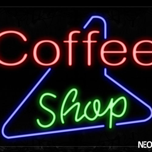 Image of 11679 Coffee Shop With Curve Border Neon Signs_24x31 Black Backing