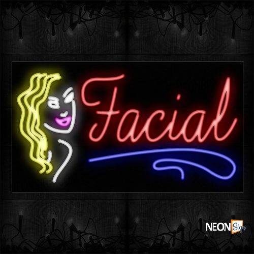 Image of 11699 Facial With Face Logo Neon Signs_20x37 Black Backing