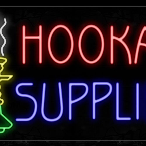 Image of 11730 Hookah Supplies With Logo Neon Signs_20x37 Black Backing