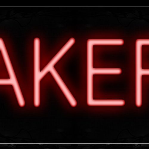 Image of 12009 Bakery In Red Neon Signs_10x24 Black Backing