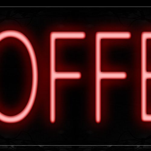 Image of 12041 Coffee In Red Neon Signs_10x24 Black Backing
