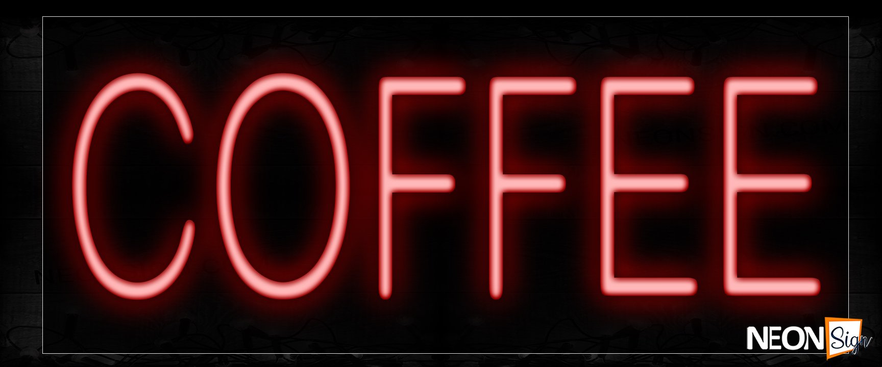 Image of 12041 Coffee In Red Neon Signs_10x24 Black Backing