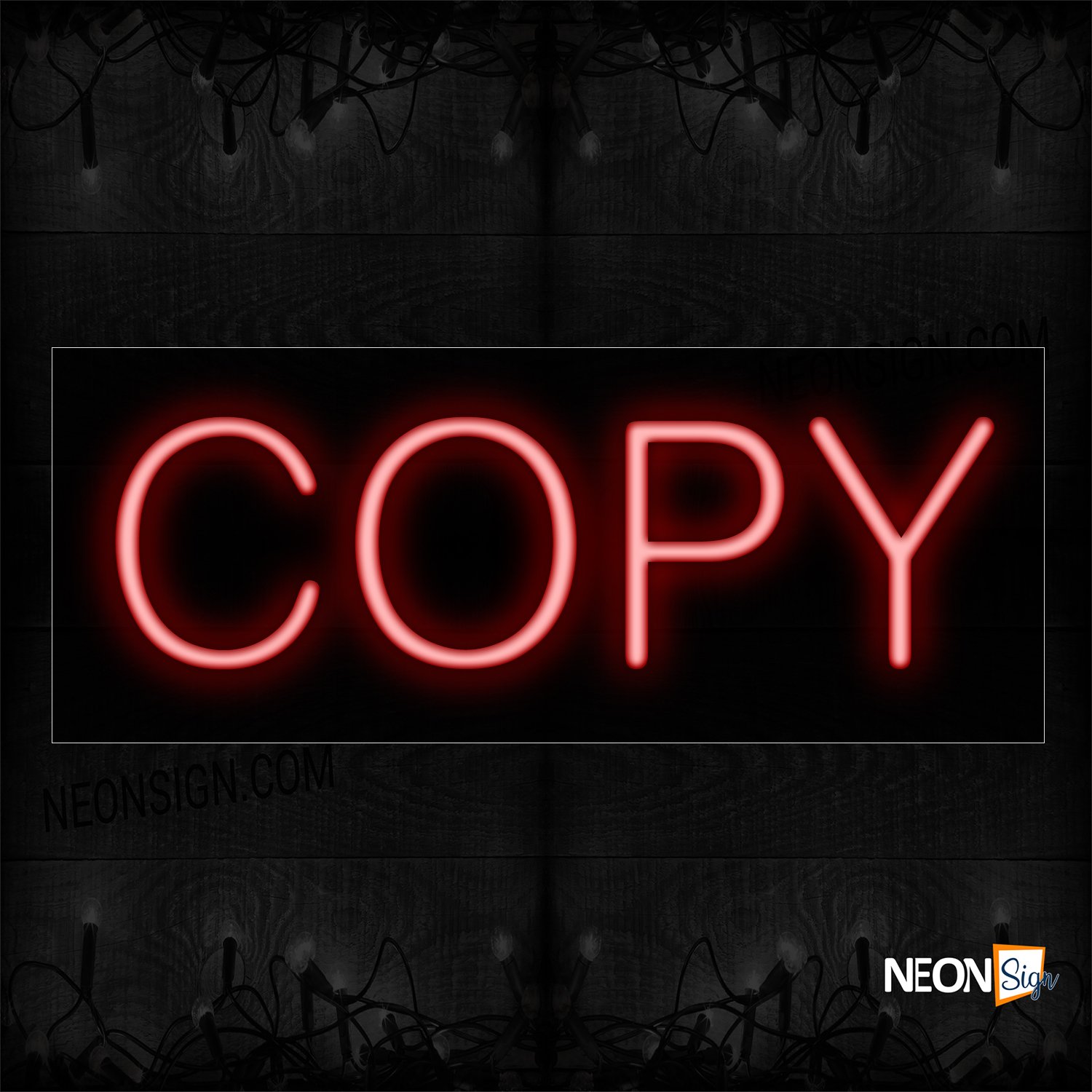 Image of 12043 Copy In Red Neon Signs_10x24 Black Backing