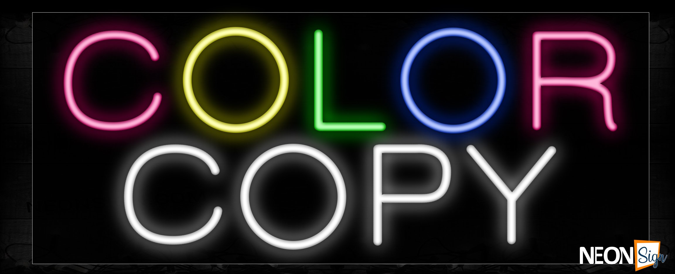 Image of 12044 Color Copy Neon Sign_13x32 Black Backing