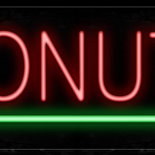 Image of 12050 Donuts With Underline Neon Signs_10x24 Black Backing