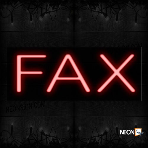 Image of 12060 Fax In Red Neon Signs_10x24 Black Backing