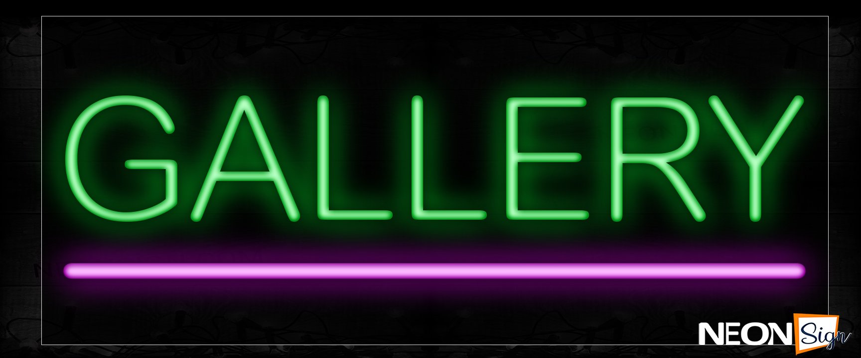 Image of 12067 Gallery And Pink Line Neon Signs_10x24 Black Backing