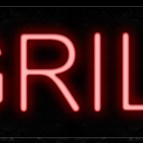 Image of 12072 Grill In Red Neon Signs_10x24 Black Backing