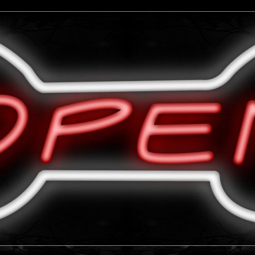 Image of 12116 Open With Dog Bone Traditional Neon_10x24 Black Backing