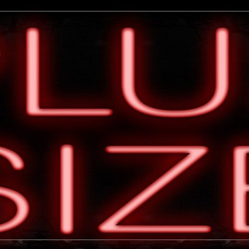 Image of 12139 Plus Size In Red Neon Signs_10x24 Black Backing