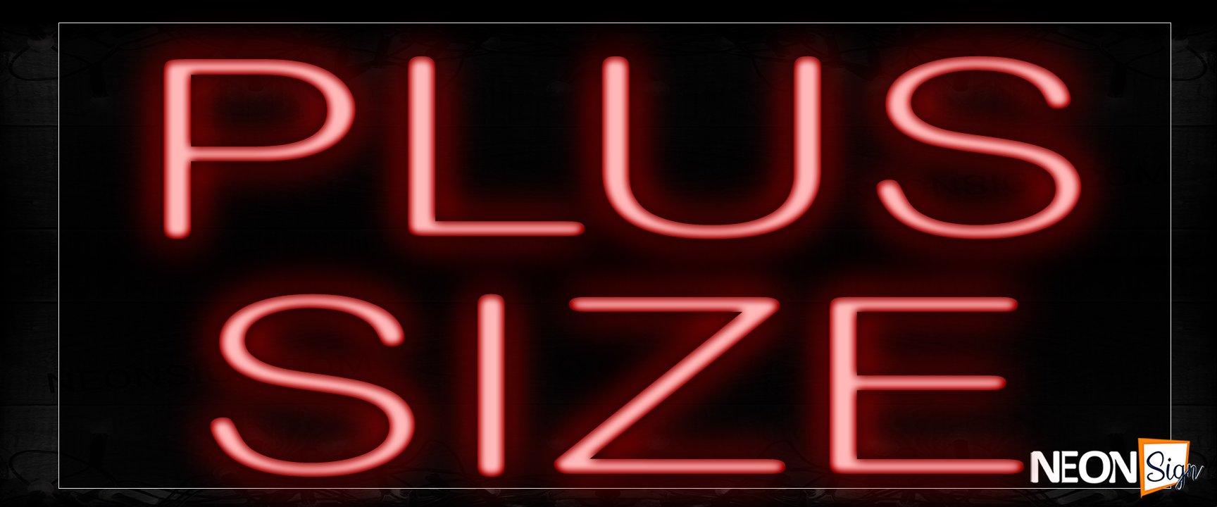 Image of 12139 Plus Size In Red Neon Signs_10x24 Black Backing