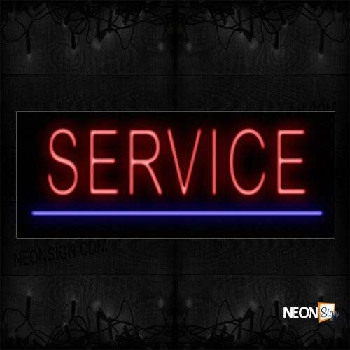 Image of 12153 Service With All Caps And Underline Traditional Neon_10x24 Black Backing