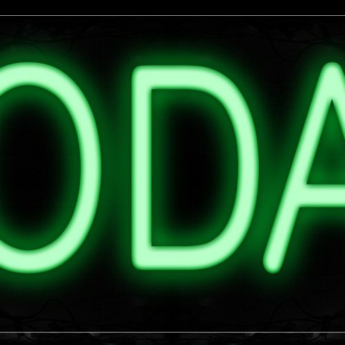 Image of 12159 Sodas In Green Neon Signs_10x24 Black Backing