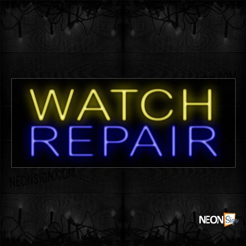 Image of 12187 Watch Repair Neon Signs_10x24 Black Backing