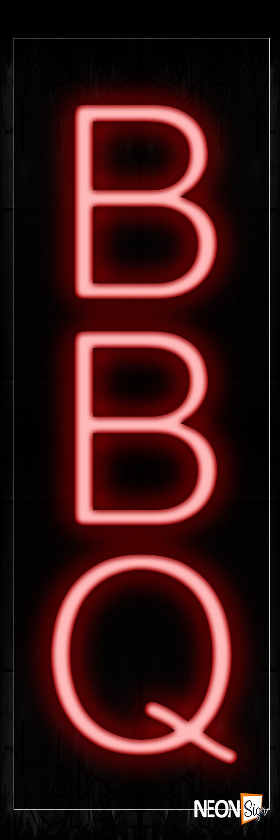 Image of 12201 Bbq (Vertical) Neon Signs_8x24 Black Backing