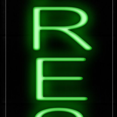 Image of 12229 Espresso In Green (Vertical) Neon Signs_8x32 Black Backing