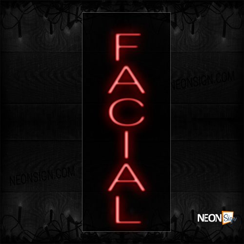 Image of 12231 facial with vertical border neon sign_8x24 Black Backing