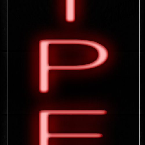 Image of 12280 Pipes In Red (Vertical) Neon Signs_8x24 Black Backing