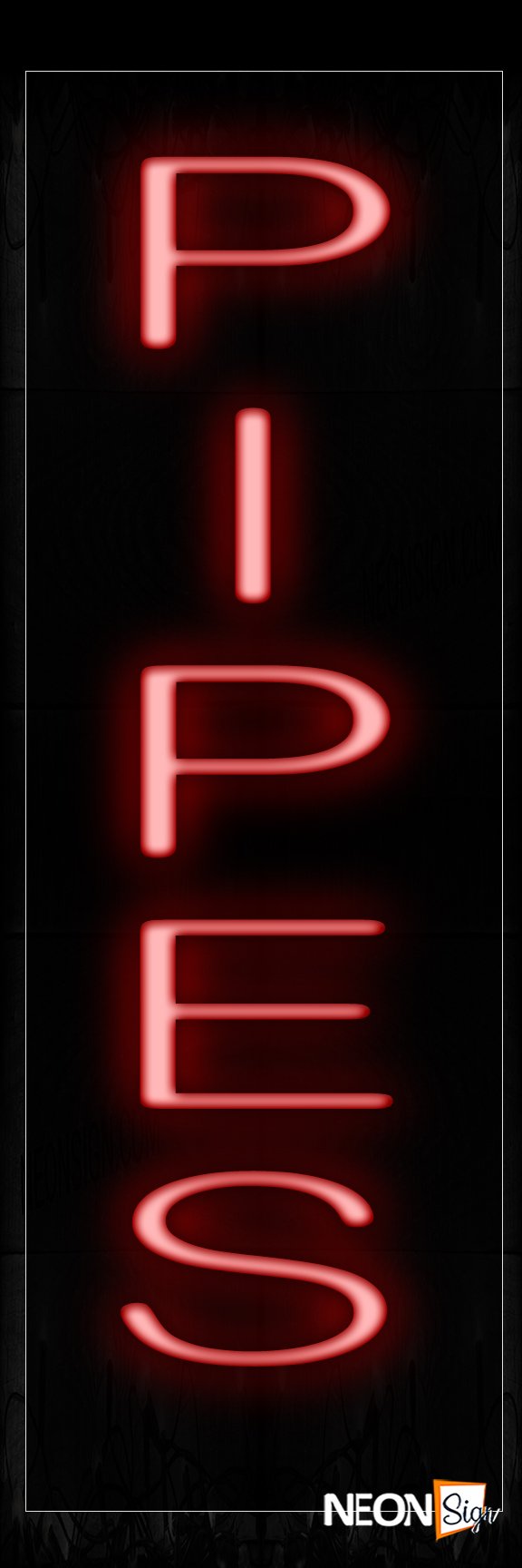 Image of 12280 Pipes In Red (Vertical) Neon Signs_8x24 Black Backing