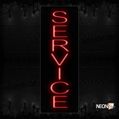 Image of 12290 Service With Vertical Border Led Bulb Sign_8x24 Black Backing
