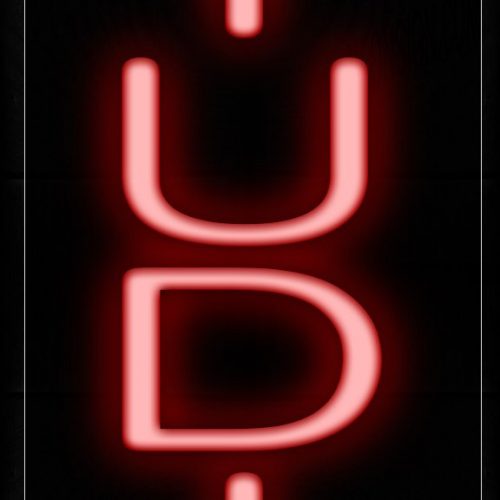 Image of 12298 Studio In Red (Vertical) Neon Signs_8x24 Black Backing