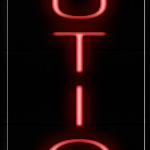 Image of 12345 Boutique In Red (Vertical) Neon Signs_8x27 Black Backing