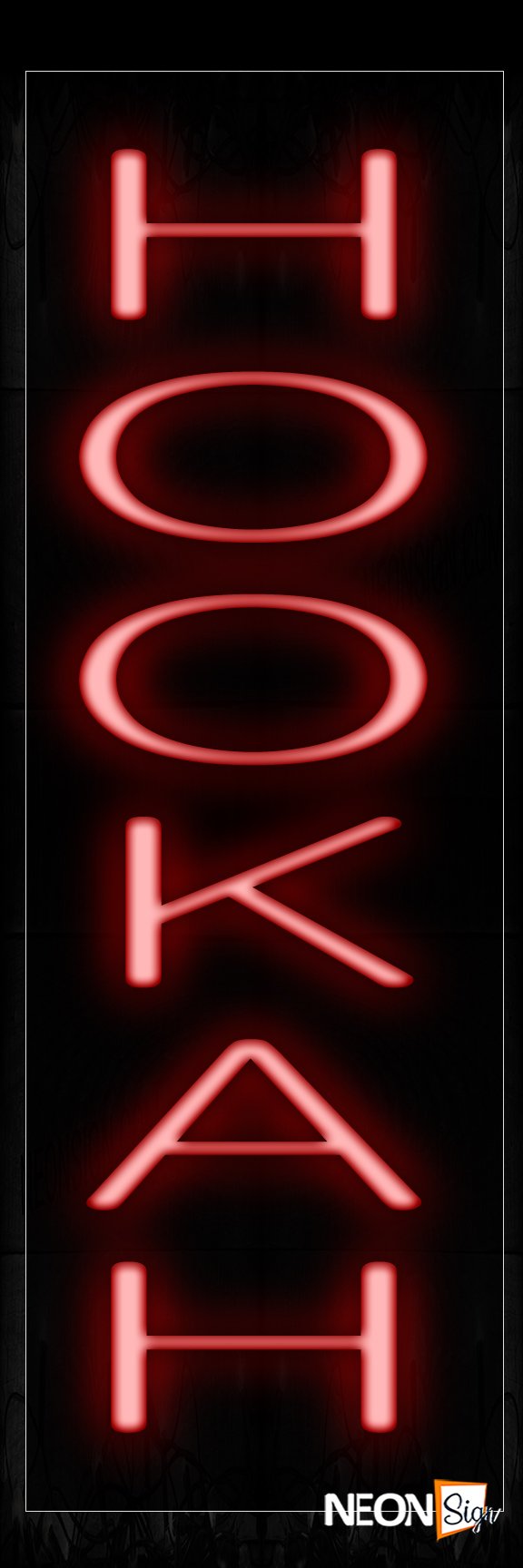 Image of 12347 Hookah Neon Signs - Vertical_8x24 Black Backing