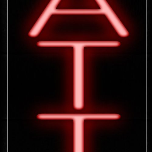 Image of 12348 Latte In Red (Vertical) Neon Signs_8x24 Black Backing