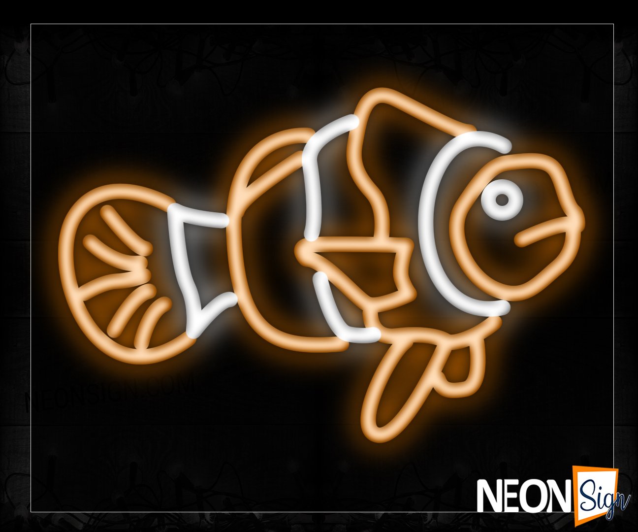 Image of 12350 Nemo Fish Neon Sign_18x15 Black Backing