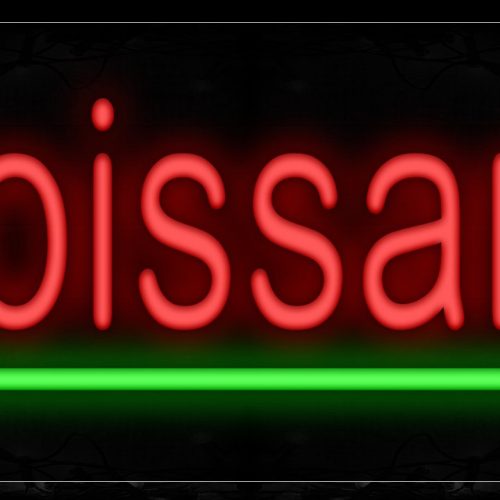 Image of 12364 Croissants With Underline Neon Signs_10x24 Black Backing