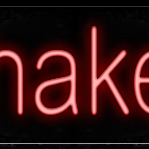 Image of 12396 Shakes In Red Neon Signs_10x24 Black Backing