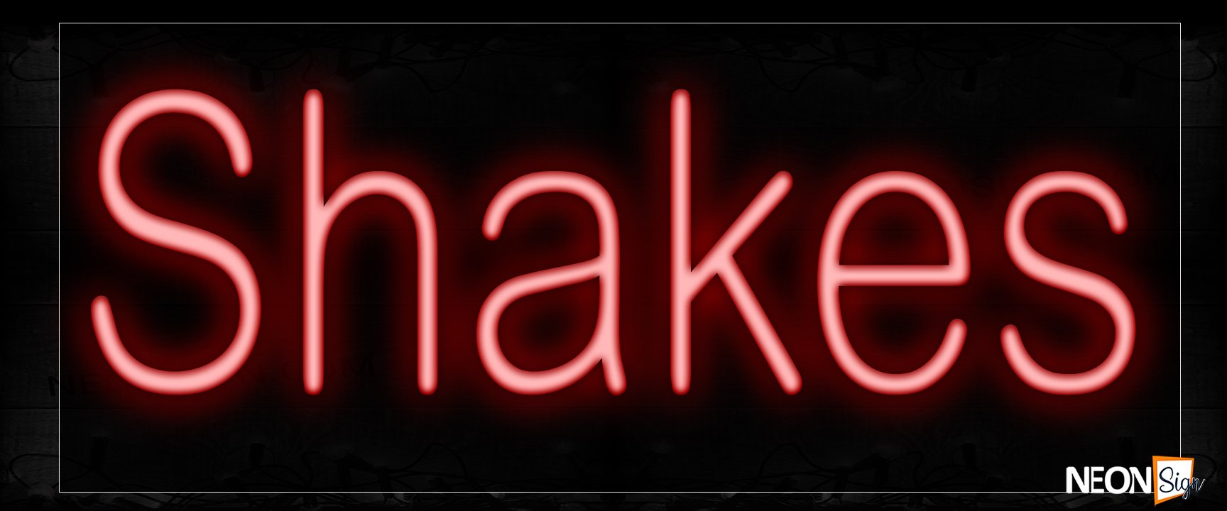 Image of 12396 Shakes In Red Neon Signs_10x24 Black Backing