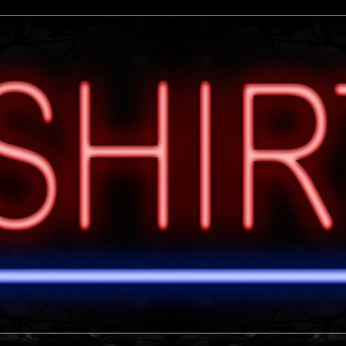 Image of 12399 T-Shirts In Red With Blue Line Neon Signs_10x24 Black Backing