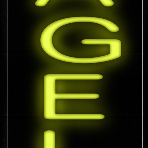 Image of 12411 Bagels In Yellow (Vertical) Neon Signs_10x24 Black Backing