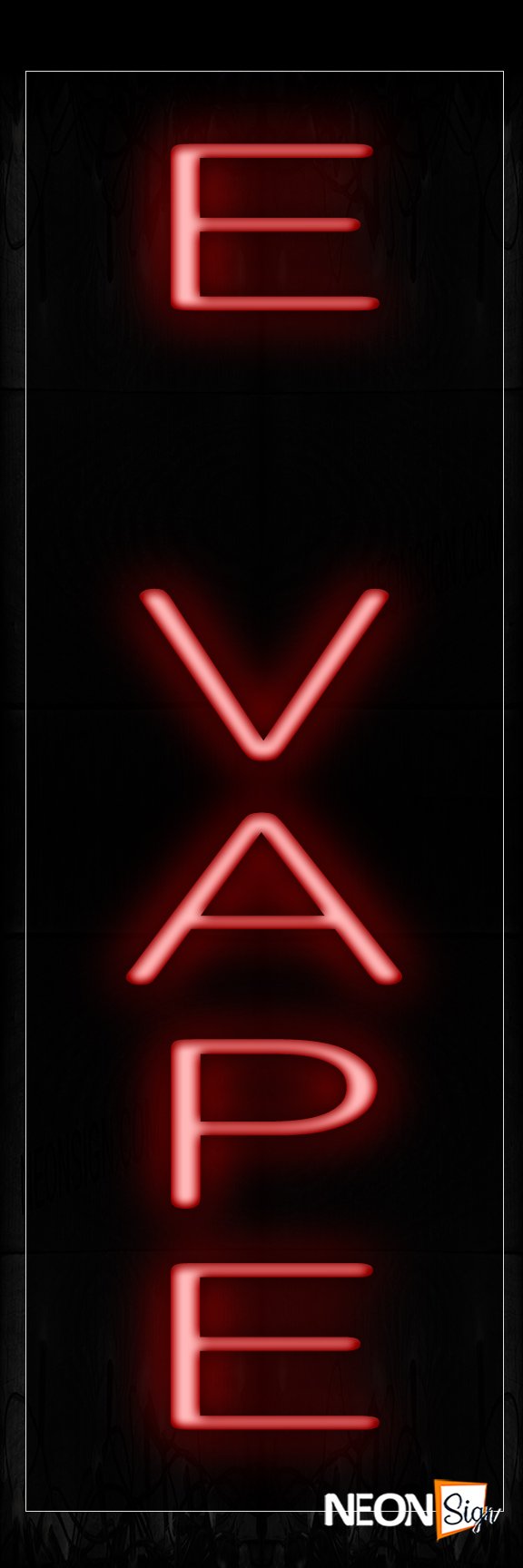 Image of 12433 E Vape (Vertical) Neon Signs_8x24 Black Backing