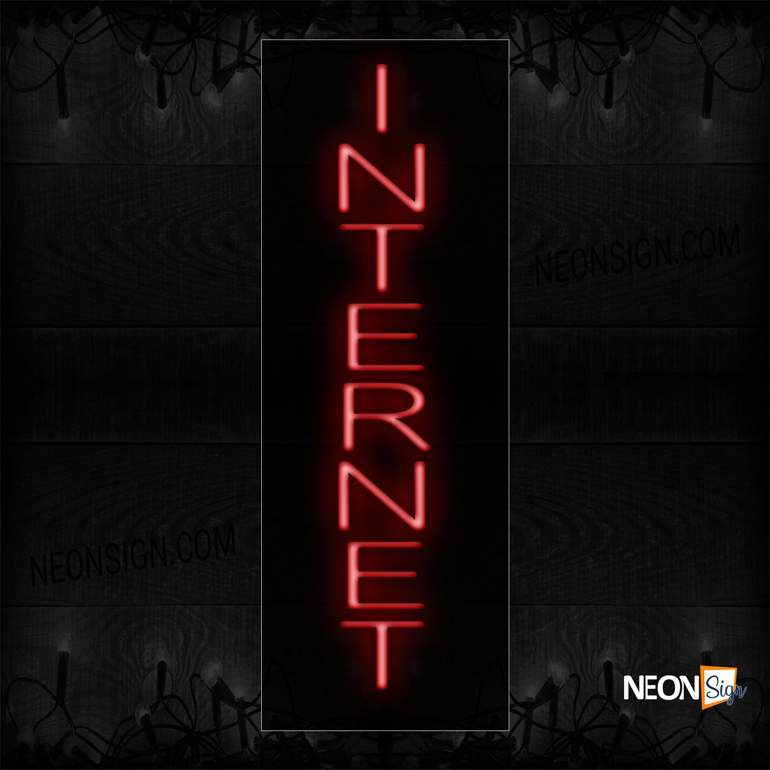 Image of 12444 Internet Neon Signs_8x29 Black Backing