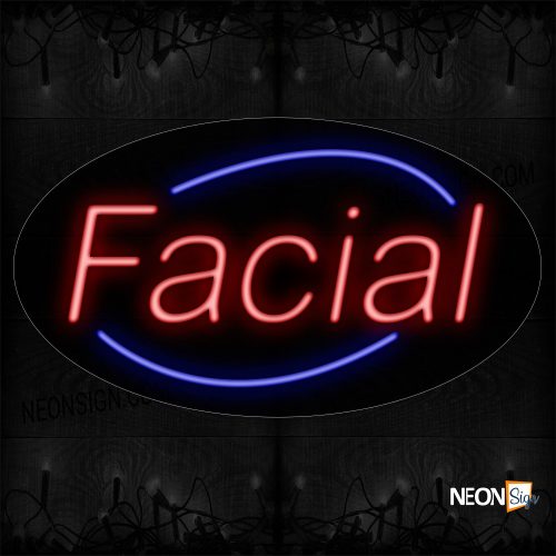 Image of 14001 Facial With Arc Border Neon Signs_17x30 Black Backing