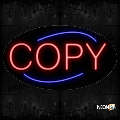 Image of 14182 Copy With Blue Arc Border Neon Signs_17x30 Contoured Black Backing