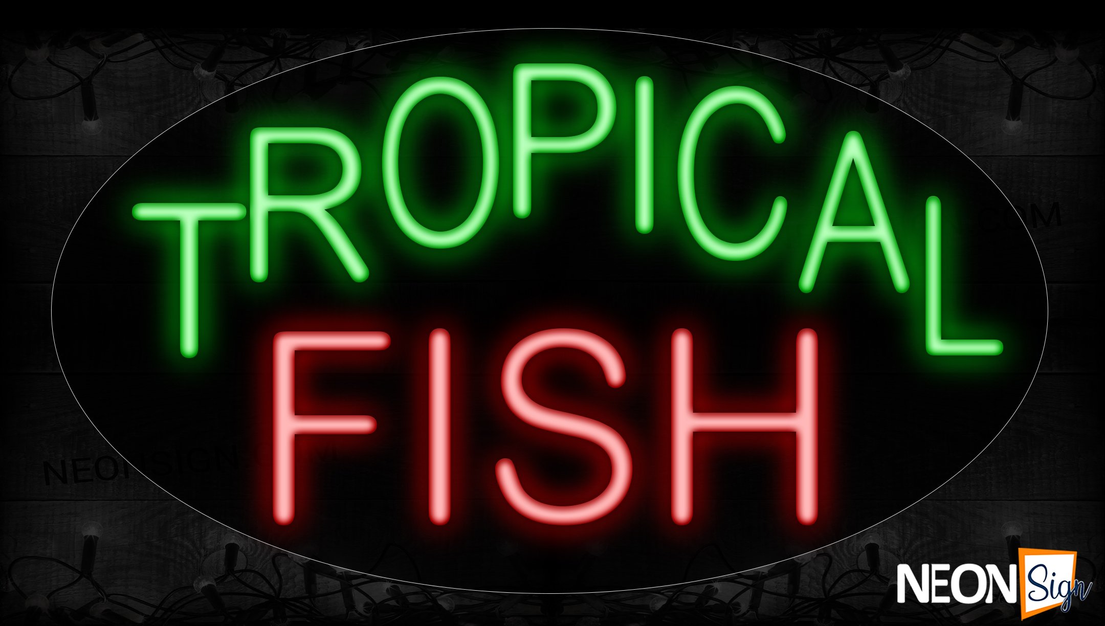 Image of 14205 Tropical Fish Neon Sign_17x30 Contoured Black Backing