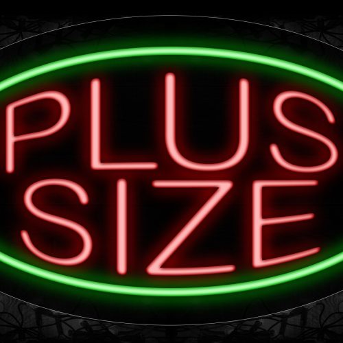 Image of 14276 Plus Size With Circle Border Neon Signs_17x30 Contoured Black Backing